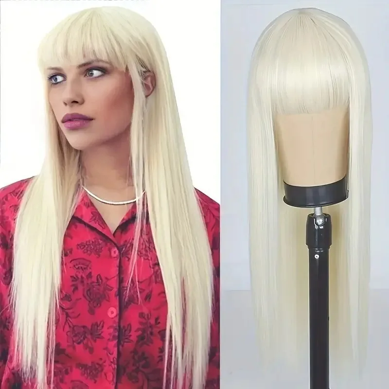 

European and American Long Straight Hair with Bangs Wig Party Cosplay Wig Halloween Costume Halloween Dress Up Wig