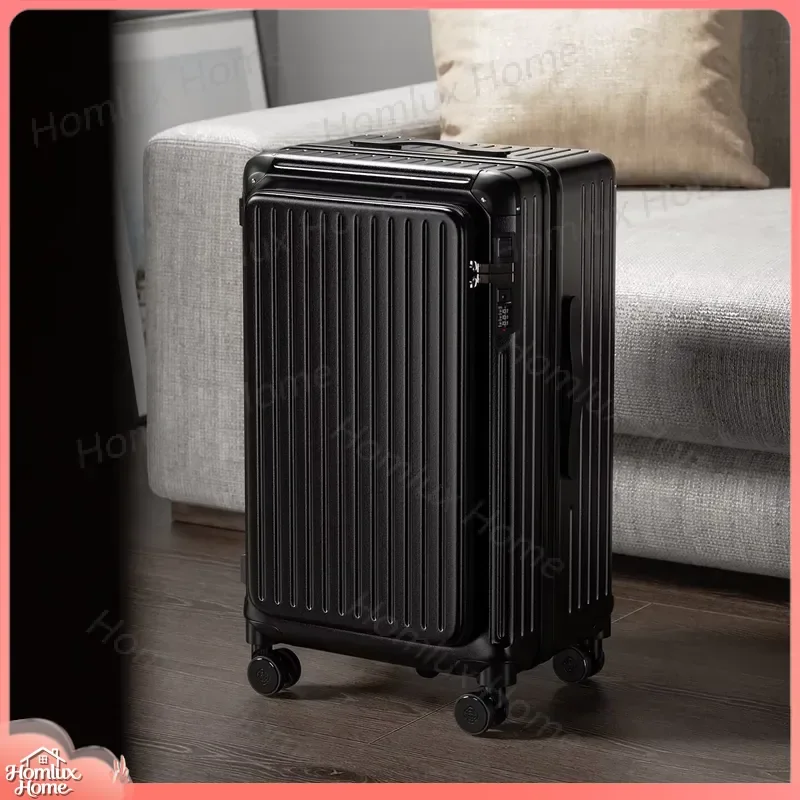 Expandable Travel Suitcase with Side Opening 20-30 Inch Large Capacity Password Lock Silent Wheels for Students