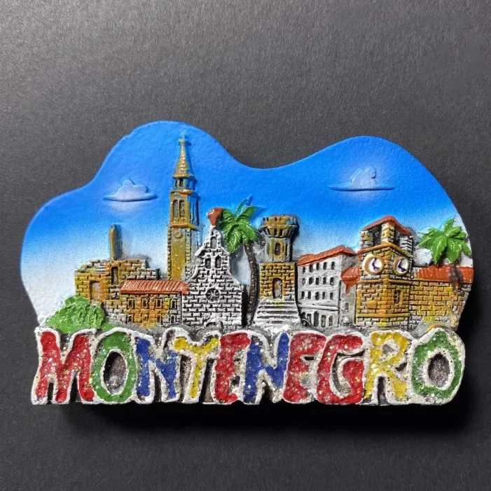 Balkan Peninsula Republic of Montenegro Handmade Painted 3D Fridge Magnets Tourism Souvenirs Refrigerator Magnetic Stickers