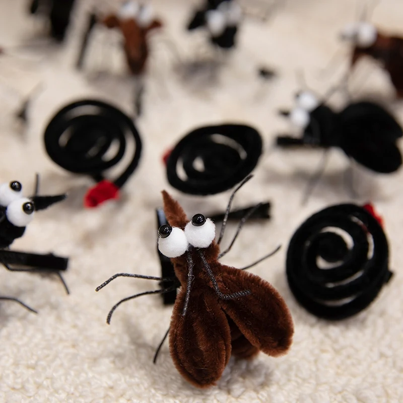1 Stück simuliert ‌ Mückenspule ‌ Haarspange Plüschtiere Weiche gefüllte Insecta-Puppe ‌ Mückenspule Plüsch ‌ Haarspange – Detail 7