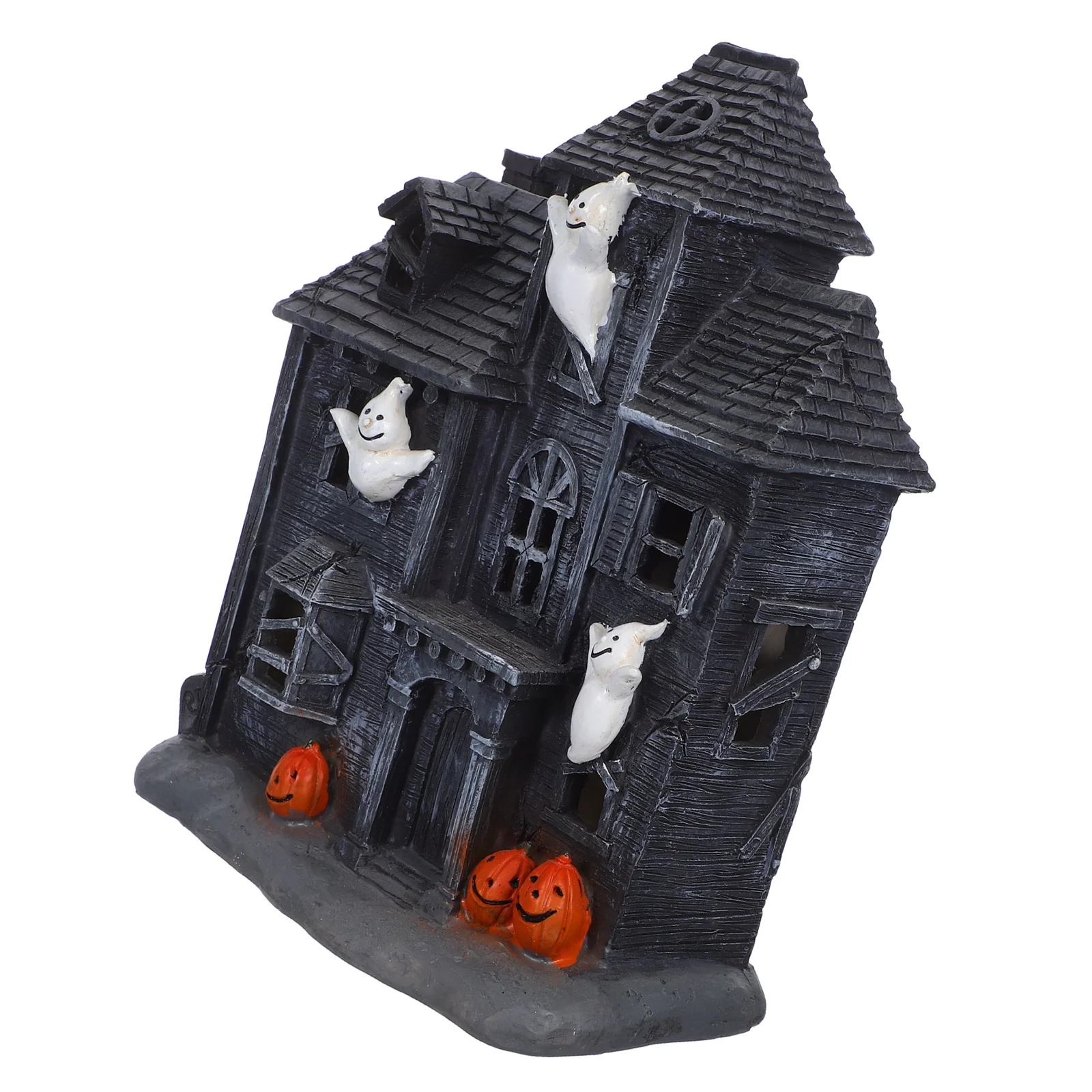 

Lighted Haunted House Halloween Ghost Ornament Spooky Desktop Decor for Festive Displays Haunted House Village Decoration