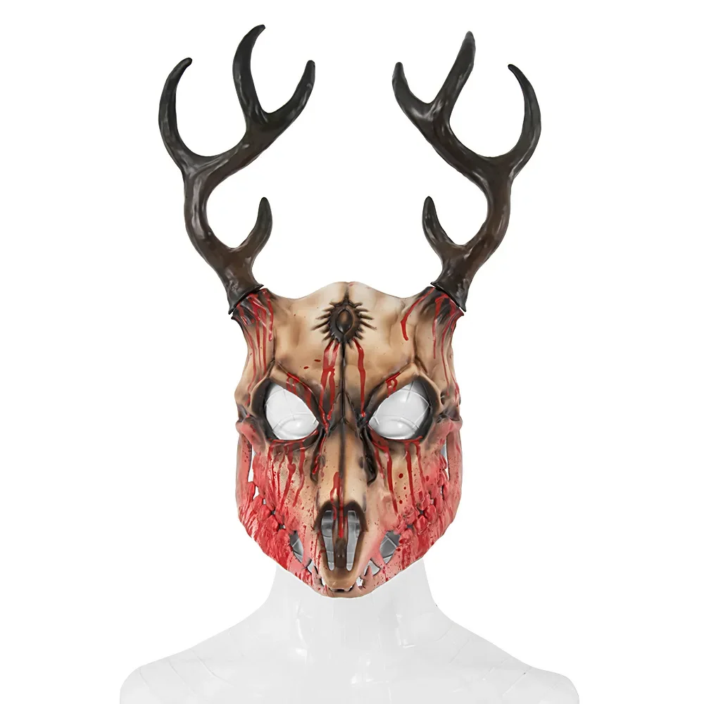 

Demon Sheep Skull Cosplay Costume Latex Mask Adult Unisex Headgear Halloween Antler Accessory Carnival Props