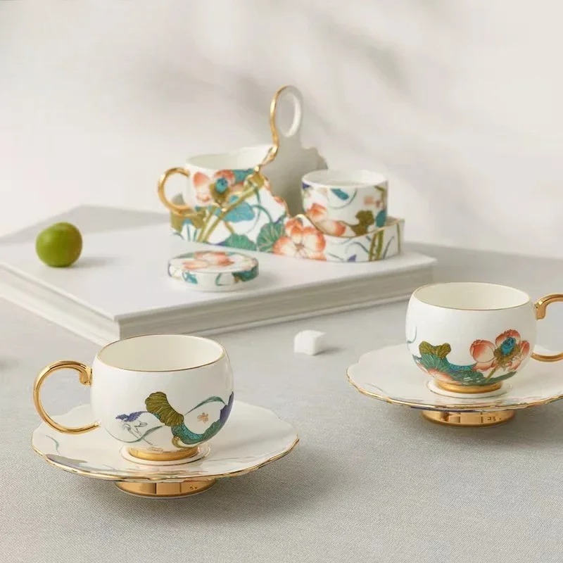 18-head coffee set Ceramic coffee cup teacup gift box set without wooden frame