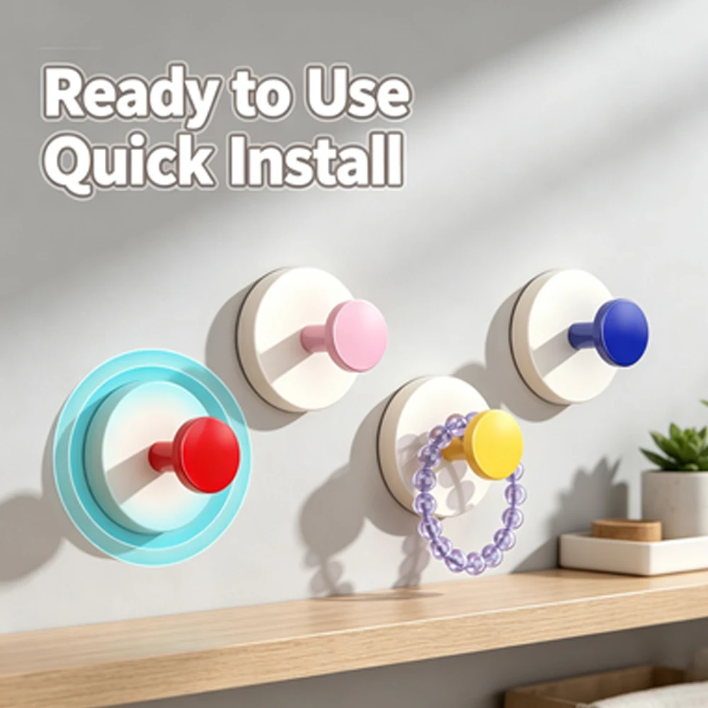 Strong Vacuum Suction Cup Hooks Reusable Waterproof Punch Free Easy Install Wall Door Hanger For Key Clothes Towel