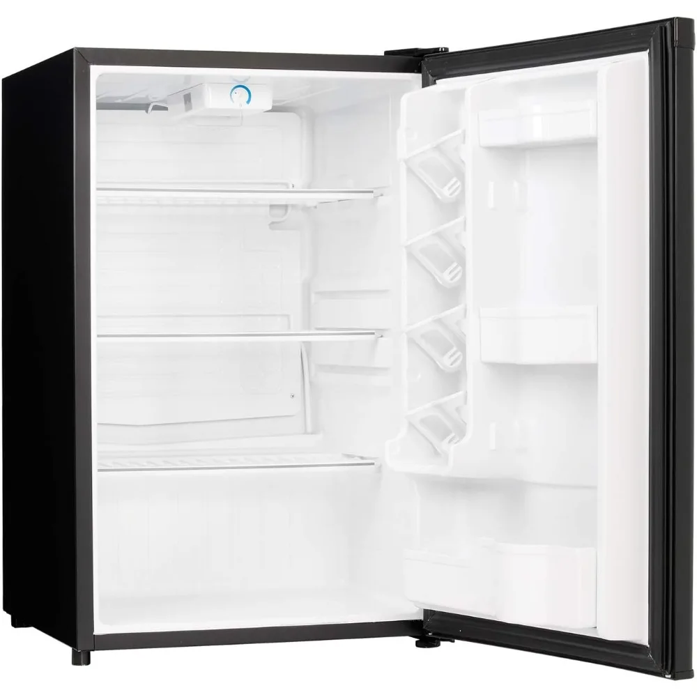 6 4,4 pies cúbicos. Mini refrigerador, refrigerador compacto para dormitorio, sala de estar, bar, dormitorio, cocina, oficina, negro