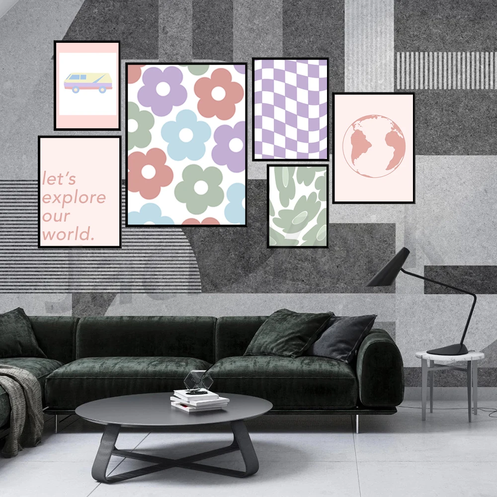 Danish Pastel Aesthetic Poster, Sage Green Print, Colorful Wall Art,
