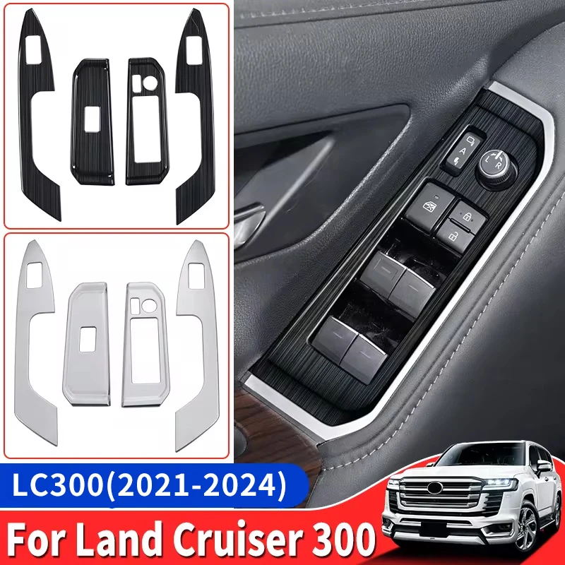 

For Toyota Land Cruiser 300 2021 2022 2024 Windows Control Panel Decoration Protective Sticker LC300 Interior Accessories Tuning