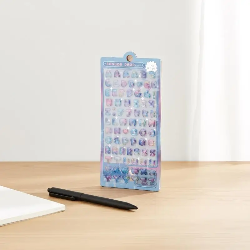 الملونة 3D الكرتون الأبجدية الإغاثة ملصق DIY مجلة مخطط صور زينة طالب مكافأة ملصق القرطاسية #2