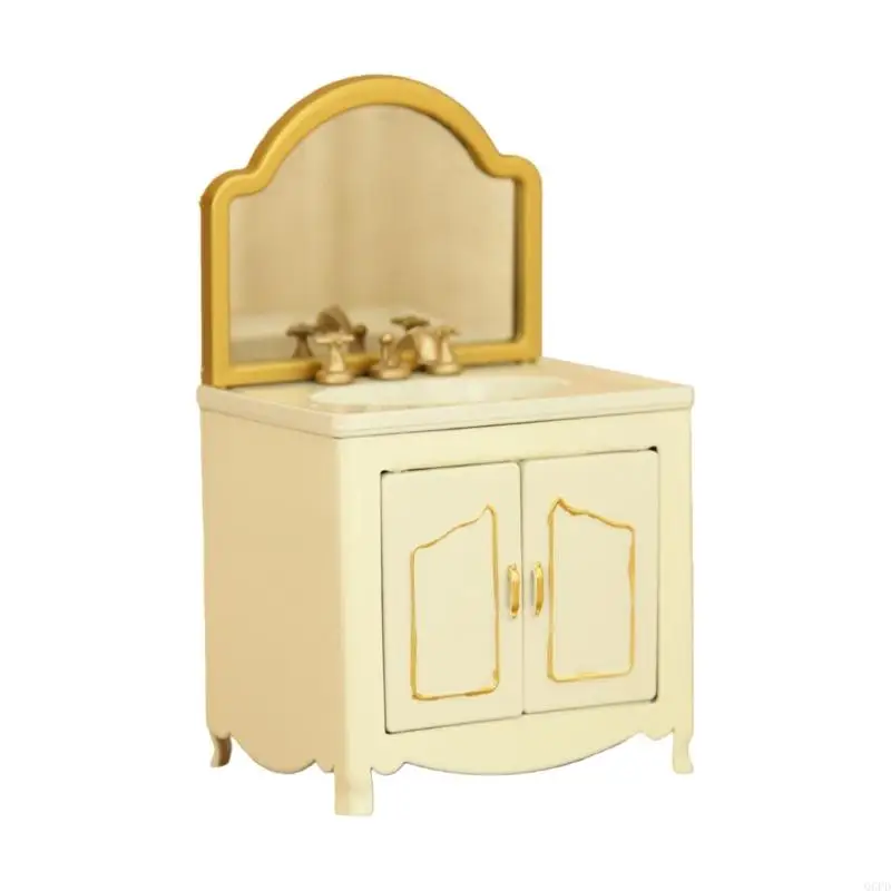 

Мини-шкаф для хранения, раковина для ванной комнаты, идеально подходит для аксессуаров для кукольных домиков