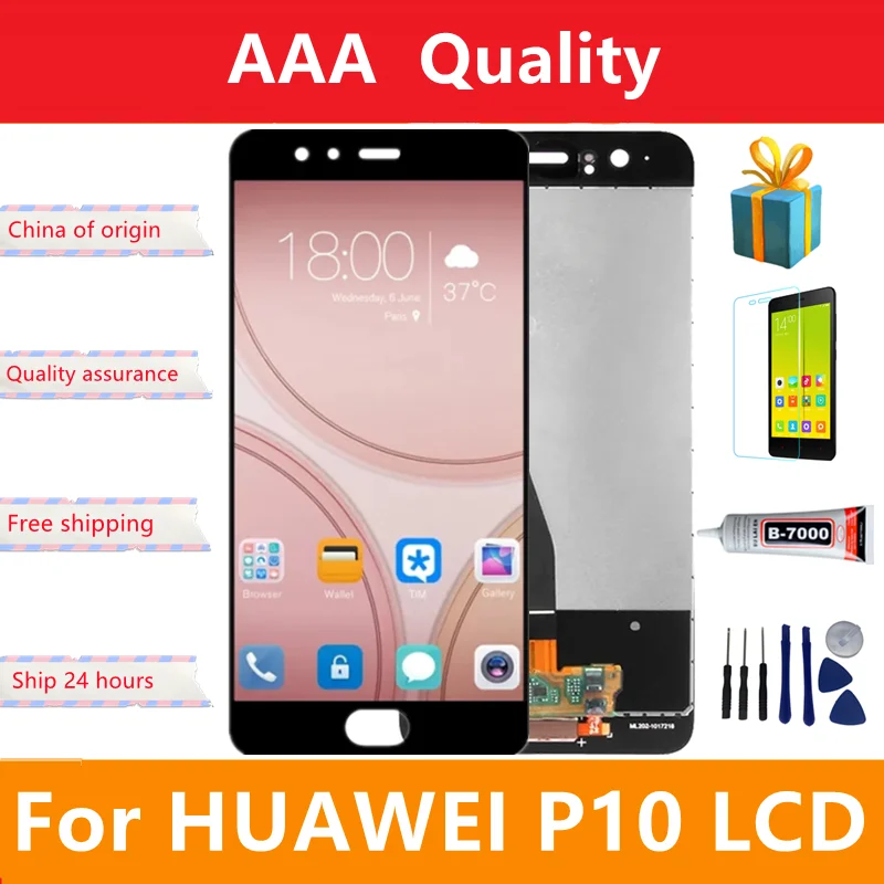 5.1\'\' Display Screen for Huawei P10 VTR-L29 AL00 TL00 L09 Lcd Display Touch Screen Digitizer With Frame Assembly for Huawei P10