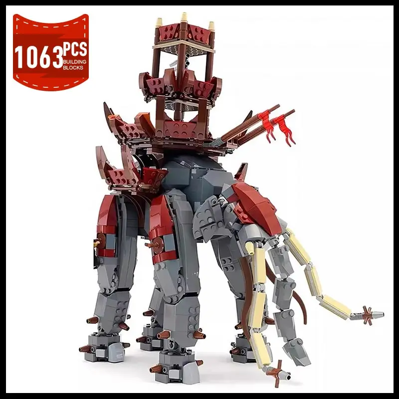 

MOC Classic Movie Lords Ringsed Scene Monster Oliphant Building Blocks Assembly Model MOC-12659 Bricks Toy Holiday Gift