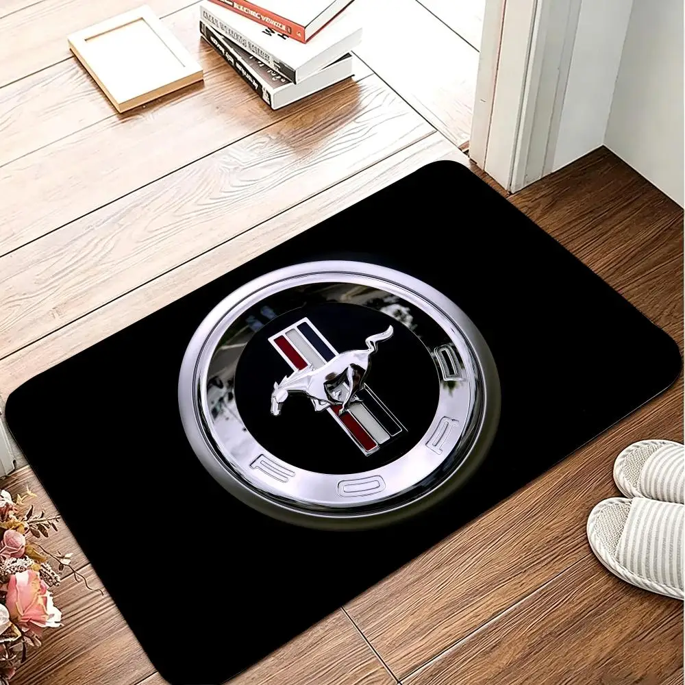M-Mustang Game Floor Mat Flannel Rug Soft Non Slip Washable Door Mat For Bathroom Bedroom Kitchen Home Decor