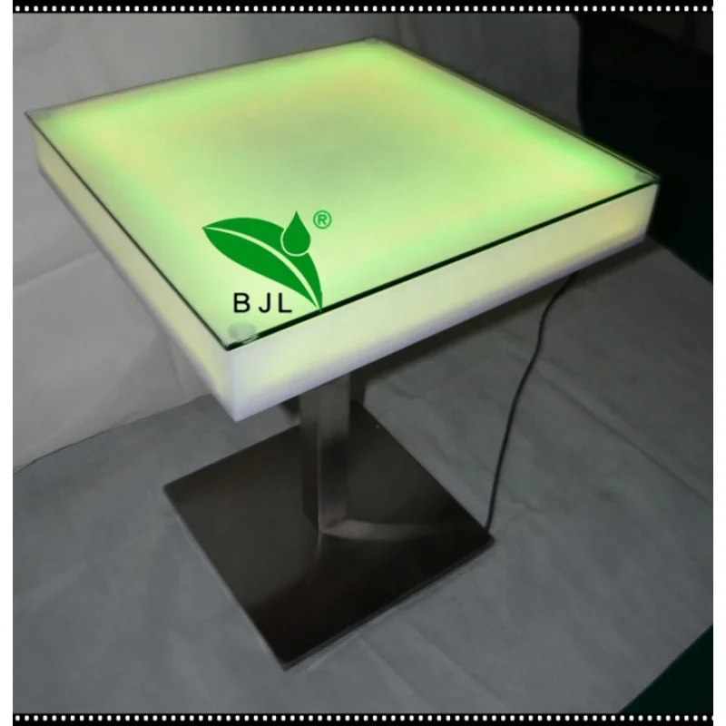 Customized. restaurant furniture led glowing square dinning table