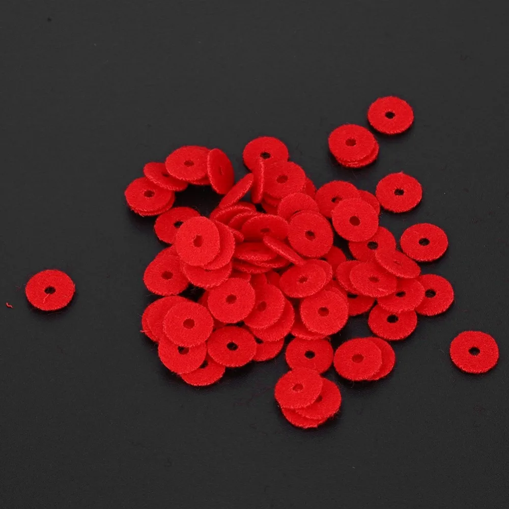 90pcs Felt Piano Ring Gaskets​ ​1.8mm Thickness ​Red ​Piano Felt Punchings​ ​Front Rail Regulating 12.5mm Diameter​