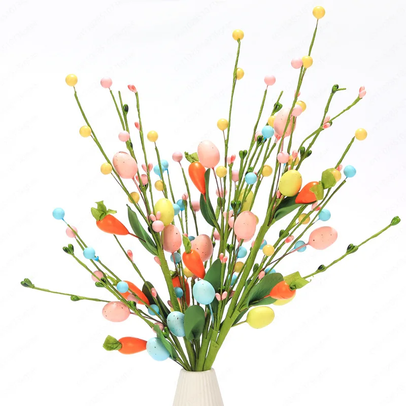 Easter decorations simulated carrot branches Egg Easter egg cuttings Home holiday decoration bouquet