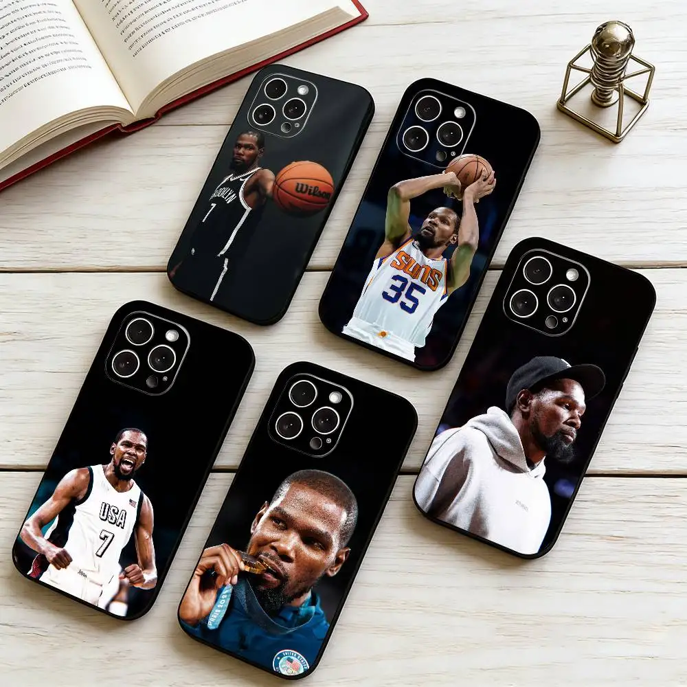 

K-Kevin Durant Phone Case For iPhone 17, 16,15,14,13,12,11 Plus,Pro Max, Others Soft Black Cover