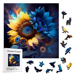 Sunflower Wood Puzzle - Distinctive - Creative Gift - Birthday Gift - Party Game - Decorative Puzzle