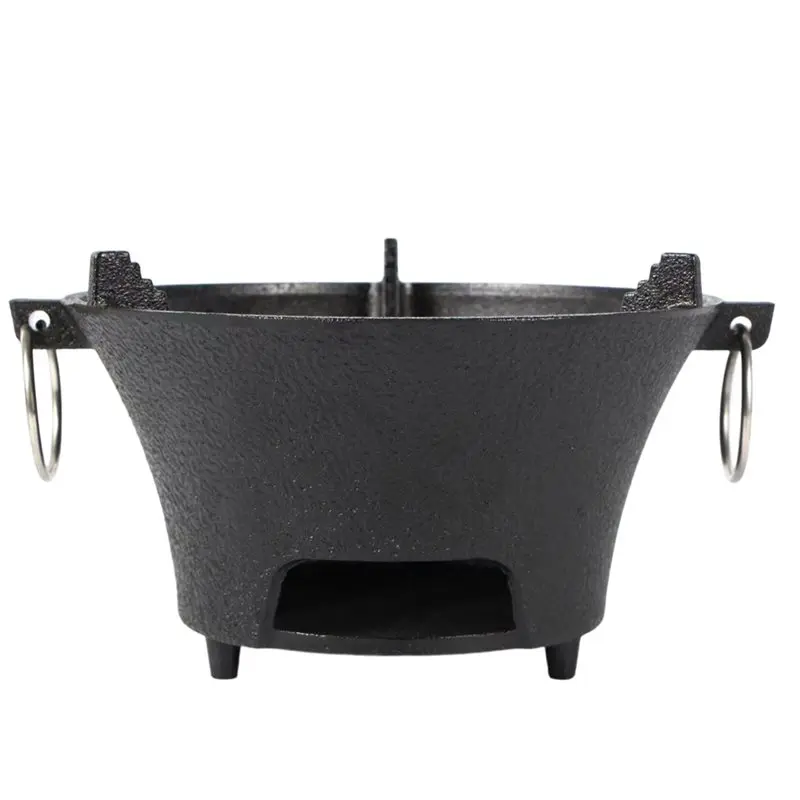 

ABZL Outdoor Camping Charcoal Stove Cast Iron BBQ Stove Portable Household Barbecue Rice Cake Charcoal Stove