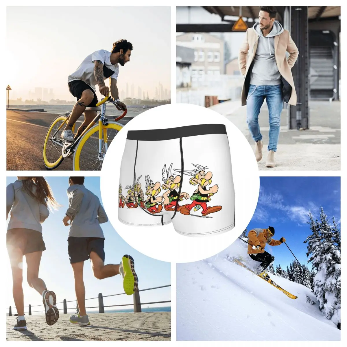 복서 팬티 반바지 아스테릭스와 오벨릭스 도그마틱스 팬티 남성 편안한 속옷 옴므 남자 남자친구 선물