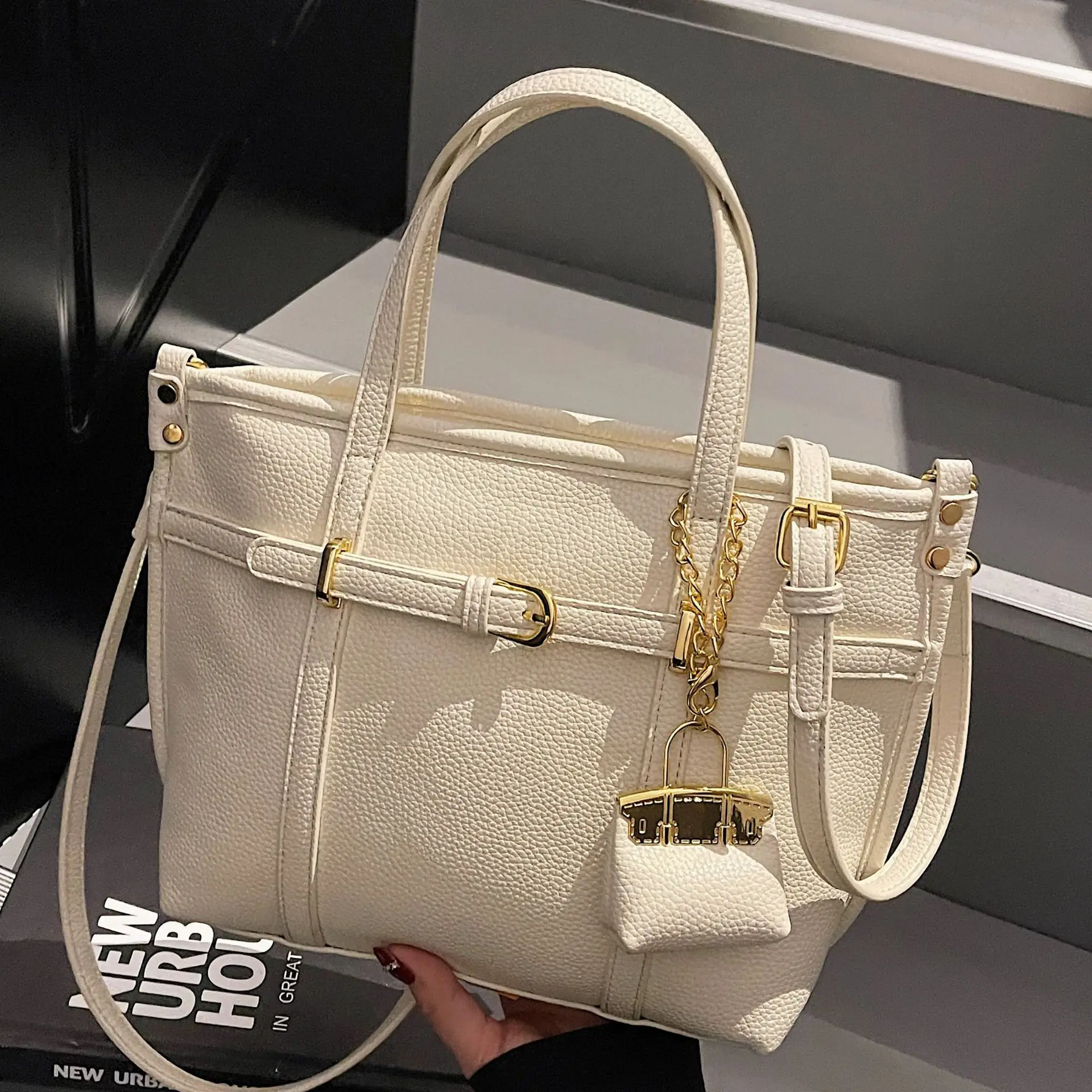 

‌ Минималистичная сумка-ведро 2025г. ‌ - Женская кожаная сумка через плечо премиум-класса, кошелек через плечо в корейском стиле с регулируемым ремешком