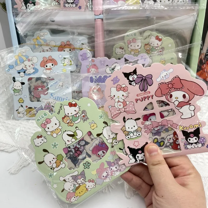 

Аниме креативные милые наклейки Sanrio, наклейки Kulomi Melody Kitty Cat Diy, наклейки «сделай сам», «сделай сам», «Six 1», Детские канцелярские наклейки