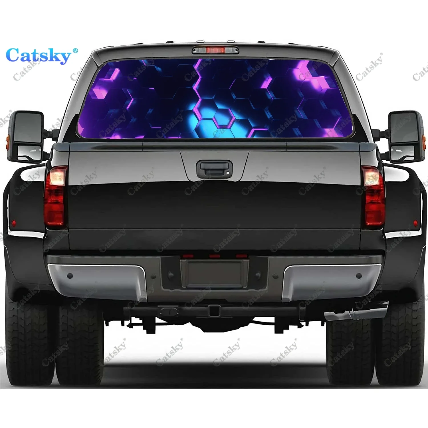 

Honeycomb abstract illustration Car Window Stickers Vinyl Translucent Graphic Accessories Truck Paint Film Cars Decals