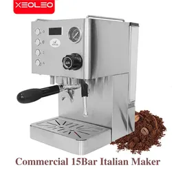 Xeoleo 1350W Stainless steel Espresso Coffee Machine Italian 15Bar Commercial Pump Espresso Cappuccino Maker 220-240V/50Hz