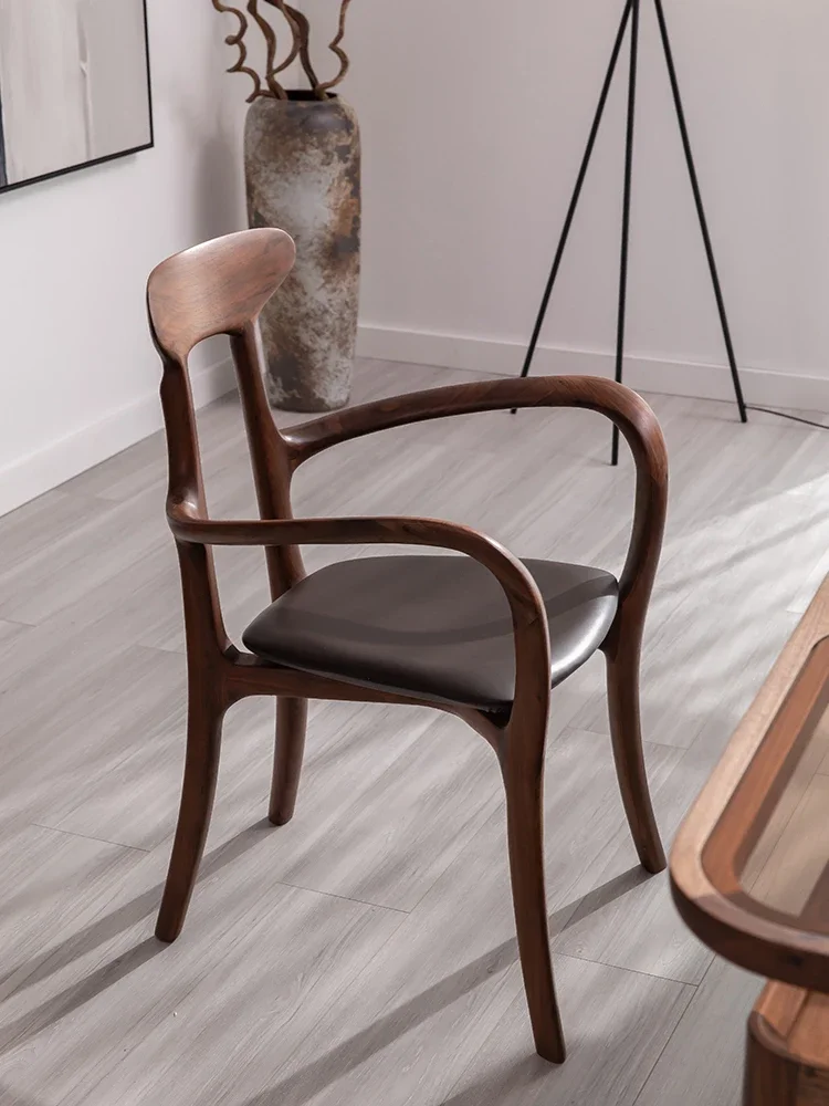 

Североамериканский черный орех, обеденный стул из массива дерева/кресло/настольный стул, чайный стул, итальянский скандинавский стиль