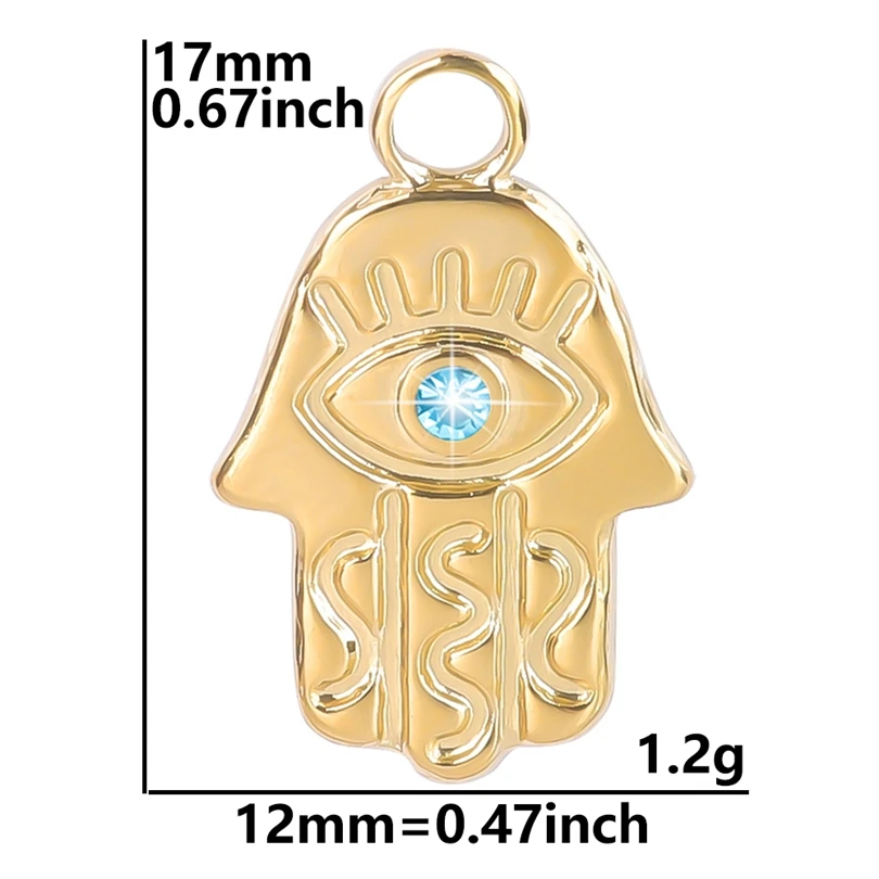 Gold Plated Star Moon Evil Eye Charms Set