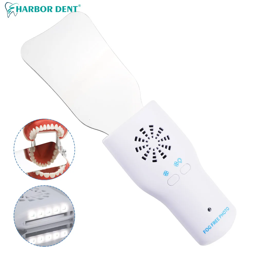 

Dental Mirrors Anti-Fog Intraoral Photography Stainless Steel Mirror Fog Free with LED Light Dentistry Orthodontic Reflectors