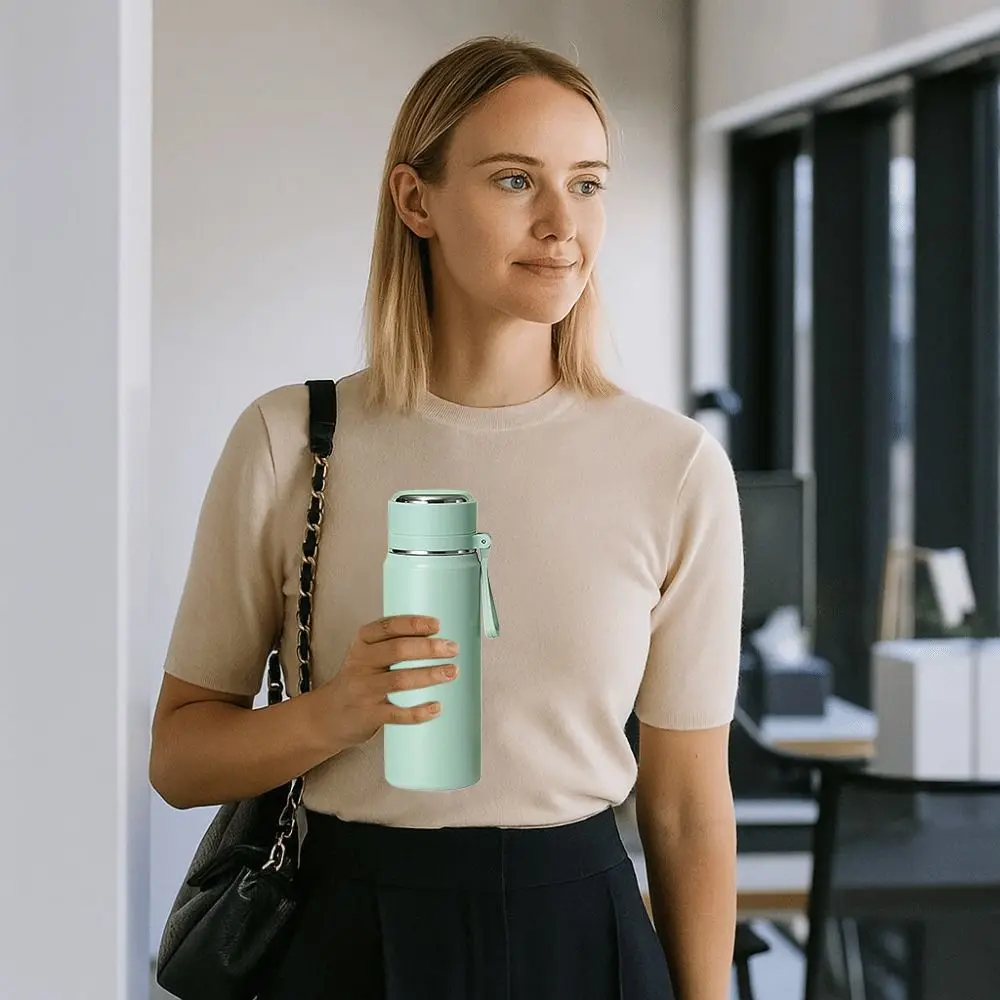 جديد Ins Style 316 قارورة حرارية من الفولاذ المقاوم للصدأ 500 مللي - كوب مفرغ مانع للتسرب زجاجة مياه معزولة محمولة للطلاب