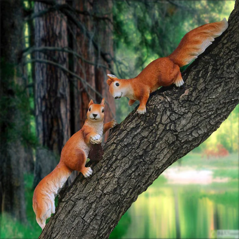 Home Garden Resin Hanging Squirrel Ornament Outdoor Garden Art Figurine House Gardening Decor Christmas tree decorations