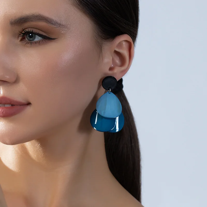 

AETEEY Trendy Geometric Acrylic Layered Earrings, Colorful Irregular Ear Drops, Fashion Jewelry for Women