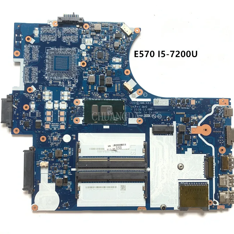 For Lenovo ThinkPad E570 01HW724 01E9391 01YR725  Laptop Motherboards CE570 NM-A831 Rev 3.0 CPUI5-7200U WIN TPM