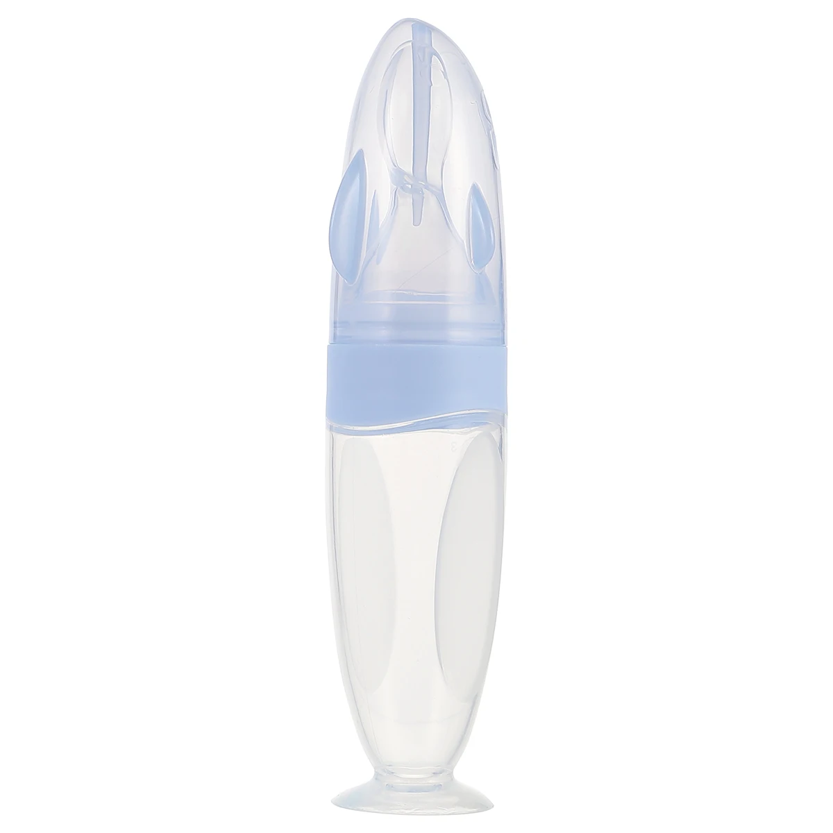 

Silicone Baby Food Feeder Blue Rice Cereal Paste Bottle Squeeze Feeder for Infant Toddler Durable Practical Safe Feeding Tool