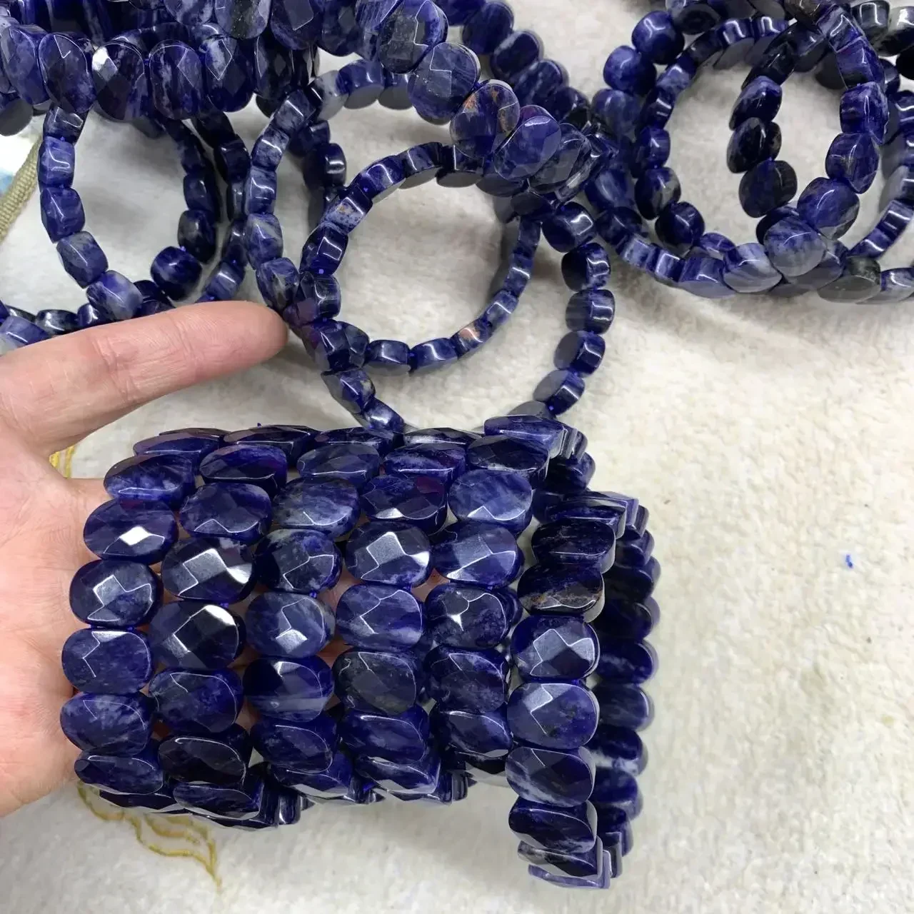 Natural Blue Sodalite Stone Beads Bracelet for Women Men Simple Energy  Academic Magnetic Field Jewelry Party Gift Wholesale