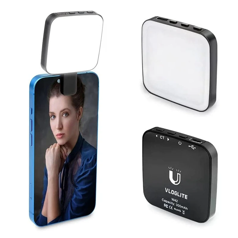Mini Magnetic Pocket LED Light For Magsafe/Iphone 12 13 14 Series Cube-Fill Light With Clip For Makeup Vlog Live 42W Durable