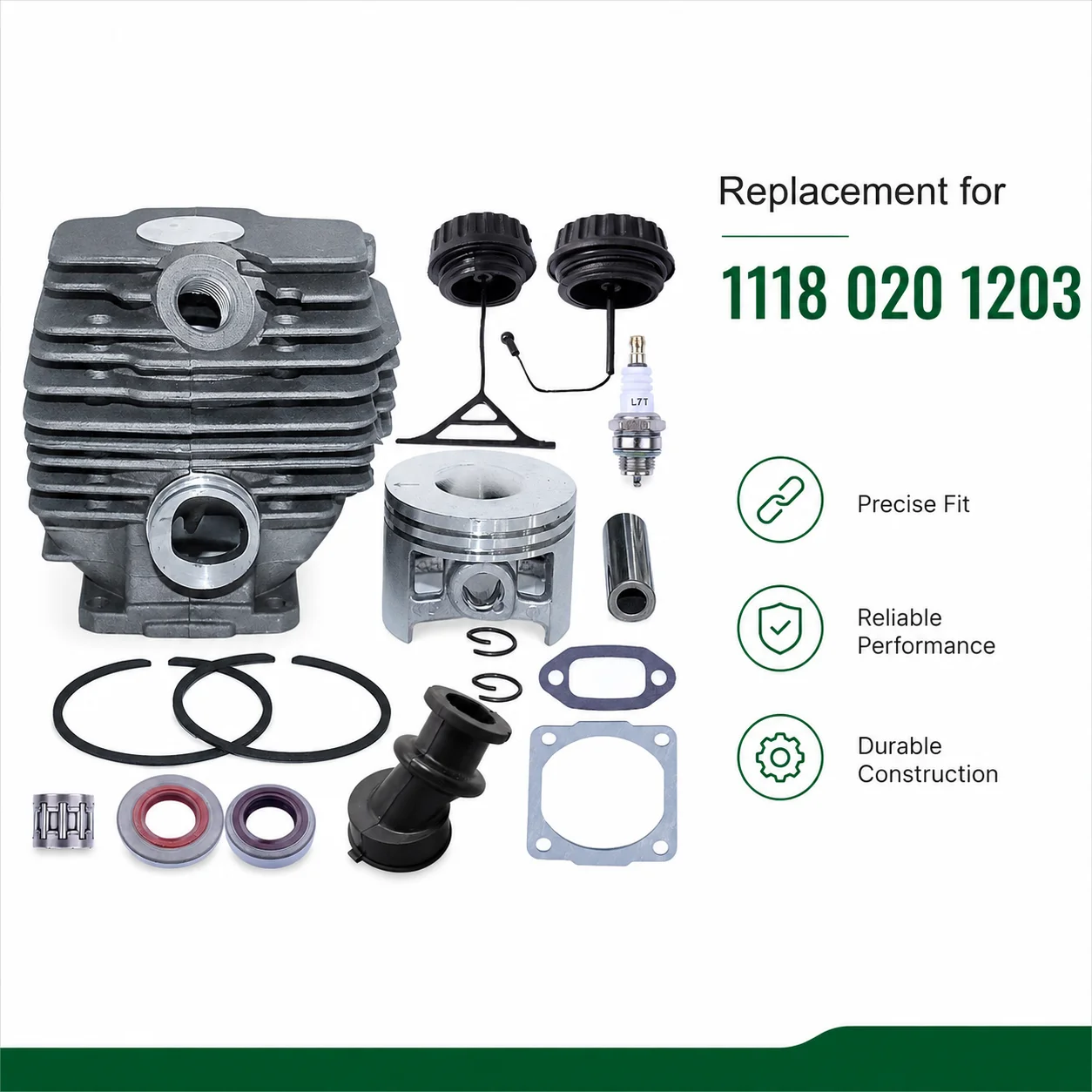 For Stihl 028 028AV Super 028WB 46mm Big Bore Cylinder Piston Top Rebuild Kit Replaces 1118 020 1203 Chain Saw Parts Accessories