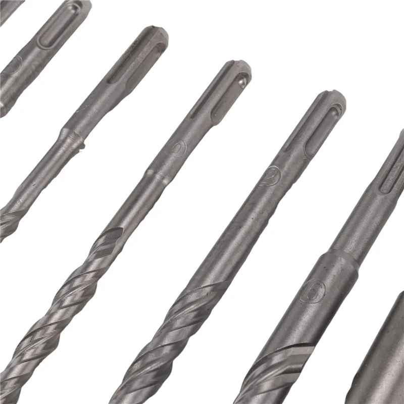 

New Shown-7 Pcs SDS Plus Hammer Drill Bit Set, (4-Flute) For Concrete Brick Block Stone Masonry And Granite
