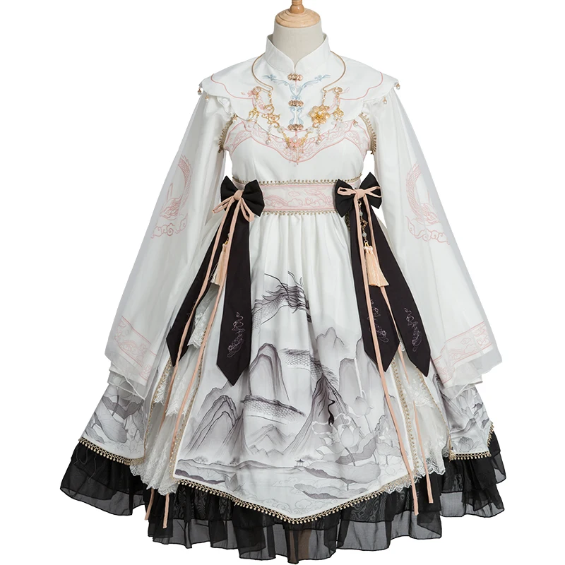 Original lolita Linghidden op long-sleeved Chinese style Han elements Lolita dress