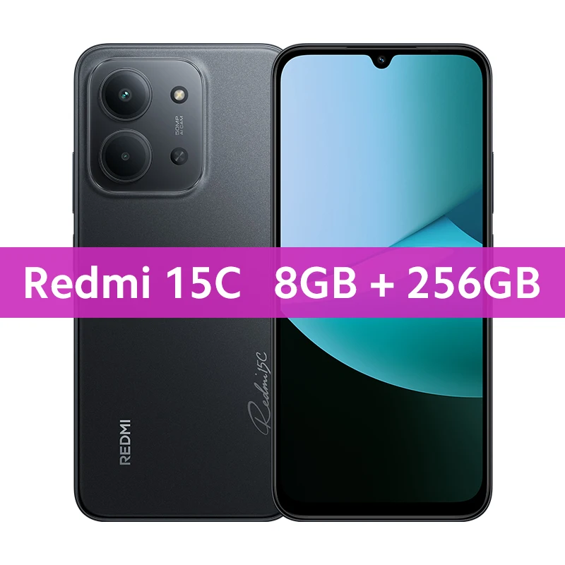 Xiaomi Redmi 15C Global Version Smartphone 50MP main camera 120Hz 6.9" Dot Drop display 33W charging MediaTek Helio G81-Ultra