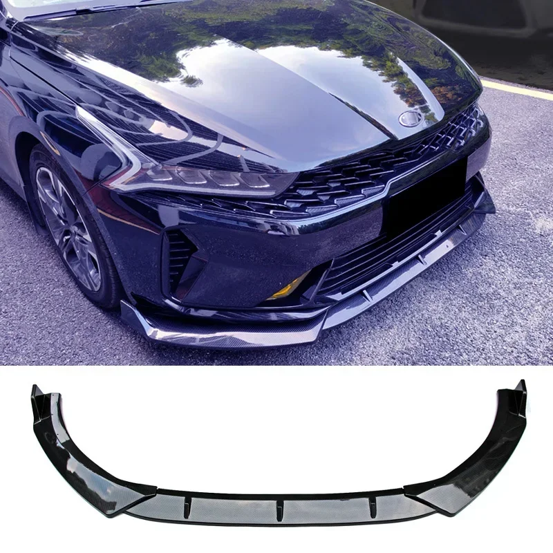 Front Bumper Spoiler for Kia K5 GT Optima DL3 2020-2024 Carbon Printing Skirts Protector Plate Lip Chin Shovel Body Kit Splitter