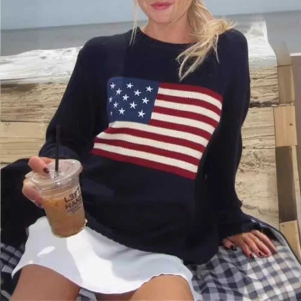 Retro American Knitted Sweater Loose Fit Overalls Lazy Sle Men's Autumn Winter Faionable Turtlene Long Sve Polyester