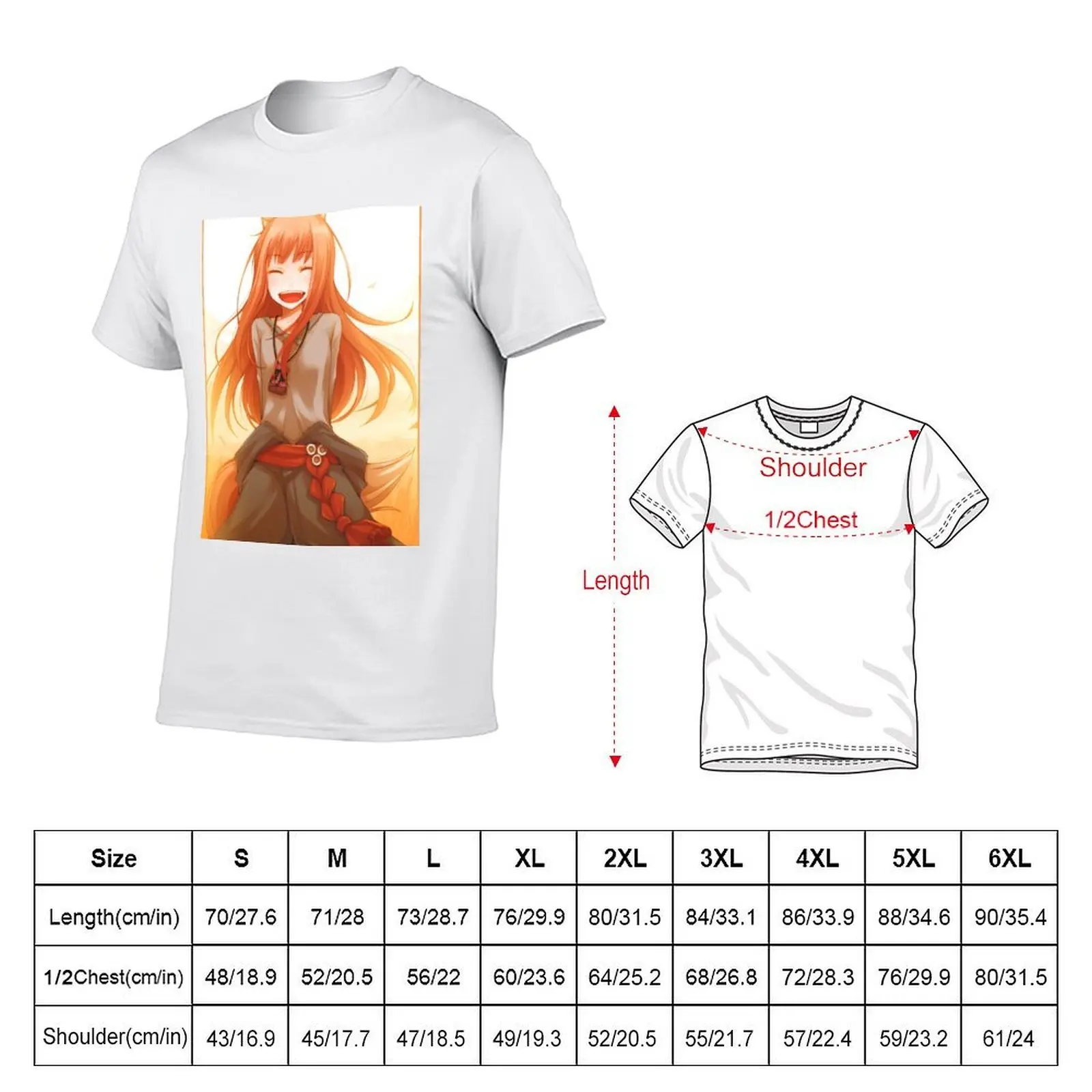 Horo Spice and Wolf T-Shirt street wear graphic t shirt vintage shirts men