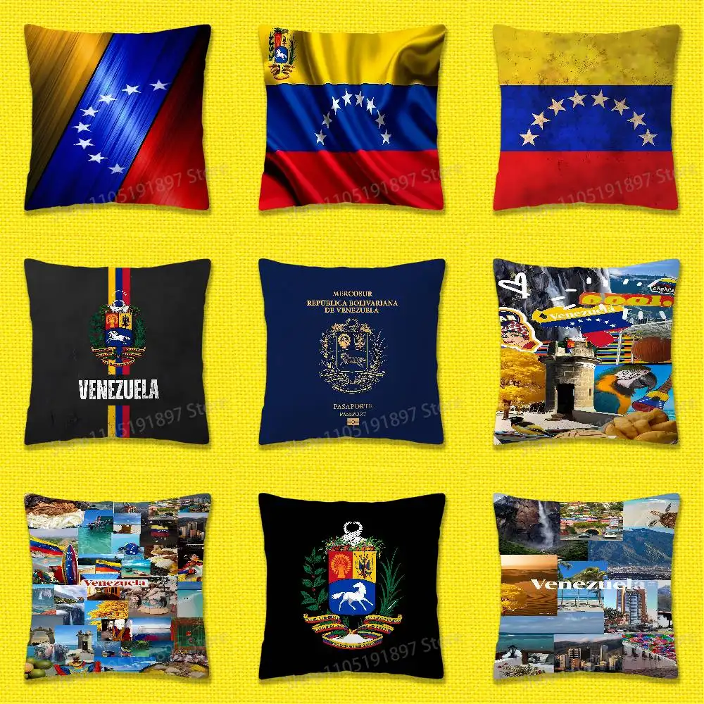 

Venezuela Passport Flag Logo Throw Pillow Case For 55x55cm 40x40cm 45x45cm 50x50cm 30x30cm Square Office Pillowship Cover