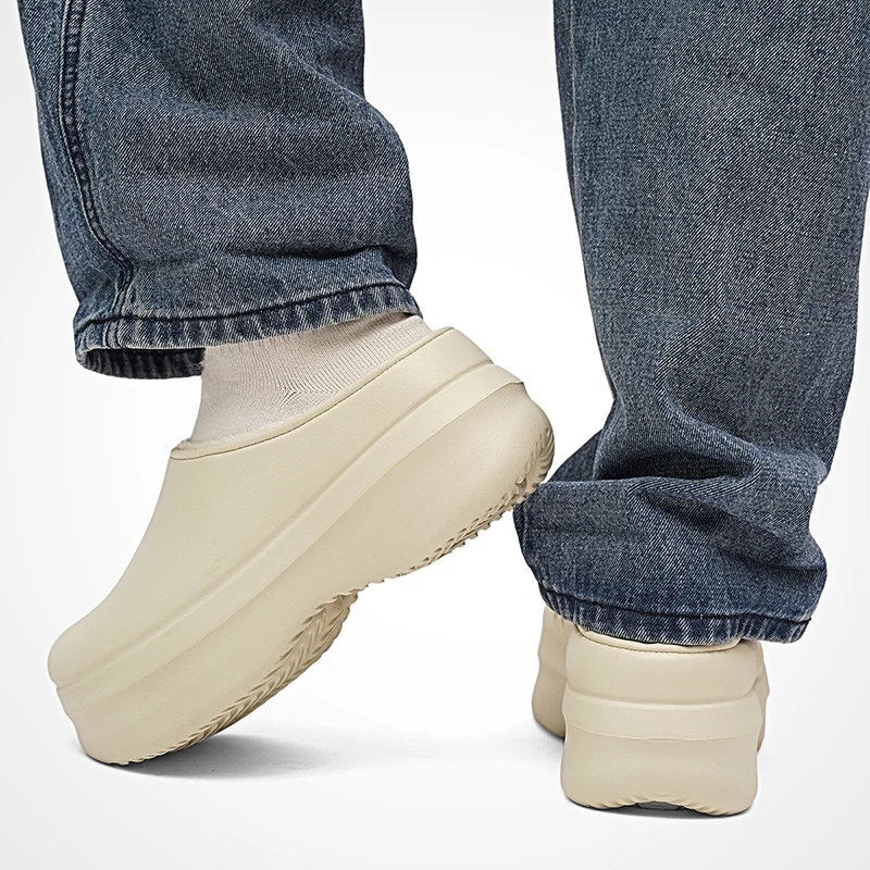 الشتاء الرجال نعال تدفئة فروي حذاء للحديقة زوجين لينة المنزل نعال من القطن في الهواء الطلق أفخم الشرائح مريحة المنزل قباقيب الفراء #5