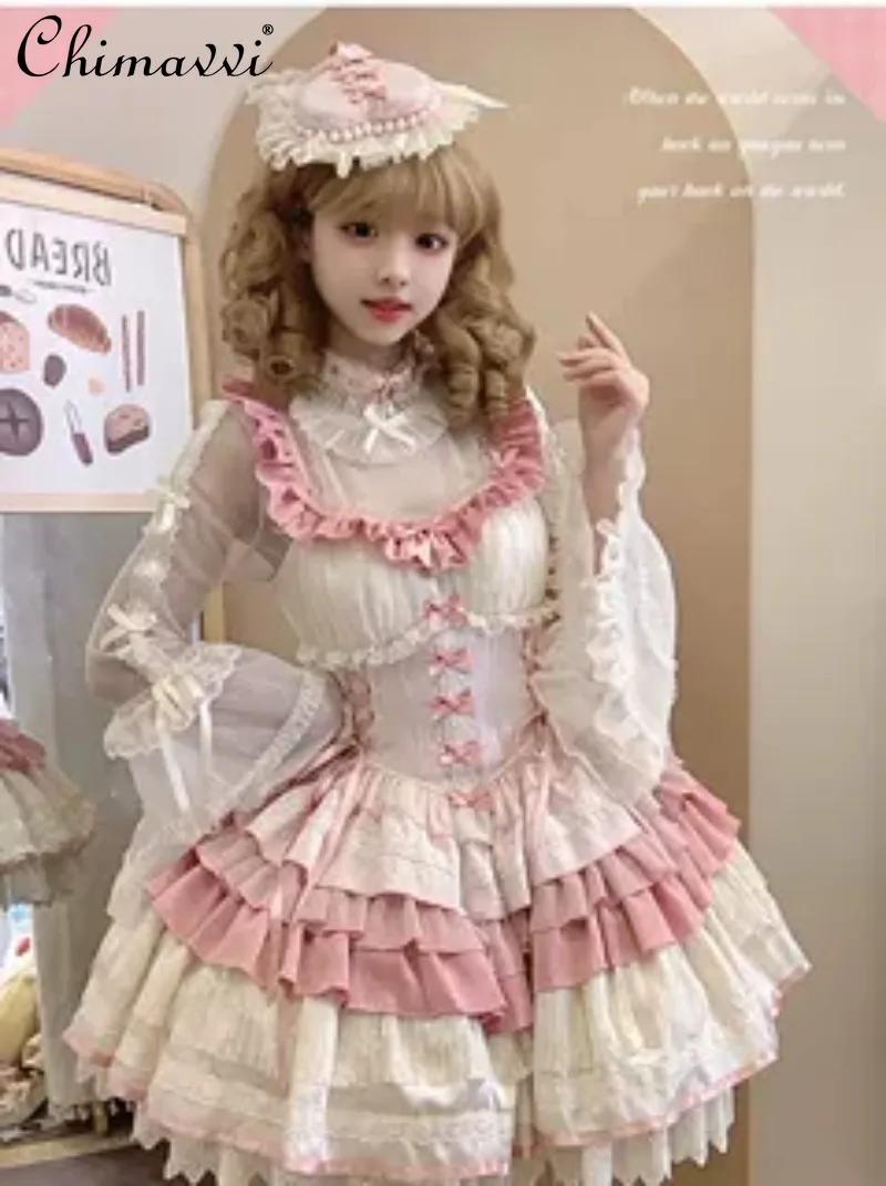 

Original Design Satin Velvet Cake Dress 2025 Autumn New Sweet Girl Lady Temperament Birthday Party Princess Dresses for Women
