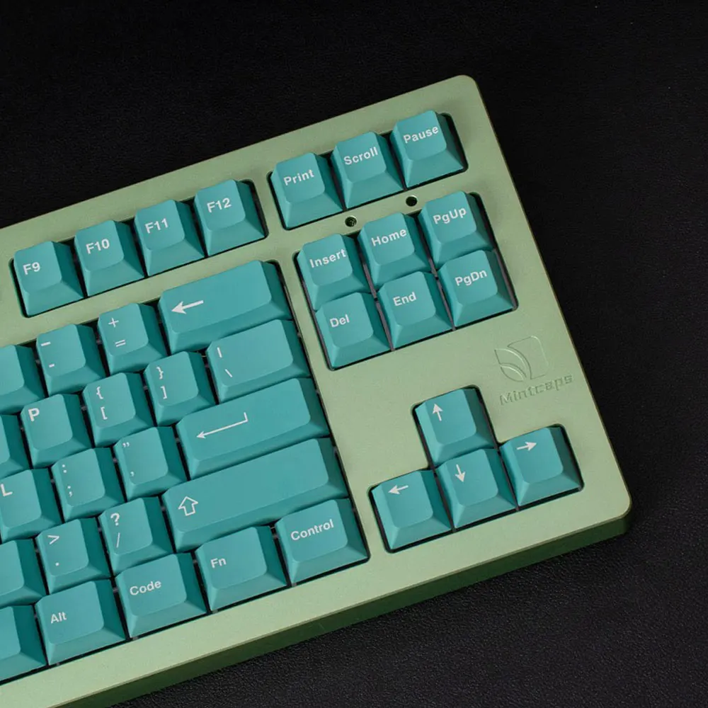 Keycaps de tema gradiente para teclado mecânico, conjunto completo, branco, verde, rosa, PBT, térmico, sublimação, 61, 68, 75, 87, 104, 108