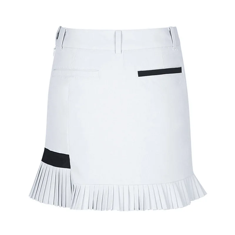 Women's Elastic Golf Short Skirt, Elastic, Patchwork, Pleated, Anti-Exposure, Sports, Tennis, New