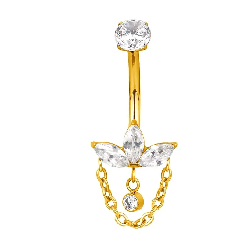 ASTM F136 Titanium Chain Belly Button Navel Ring